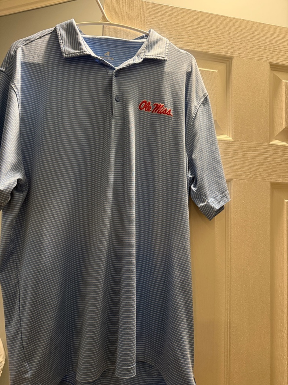 Light Blue Striped Polo Shirt